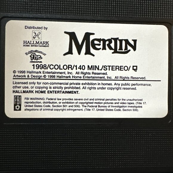 MERLIN VHS Helena BONHAM CARTER Sam Neill Rutger Hauer Martin Short - Picture 5 of 5
